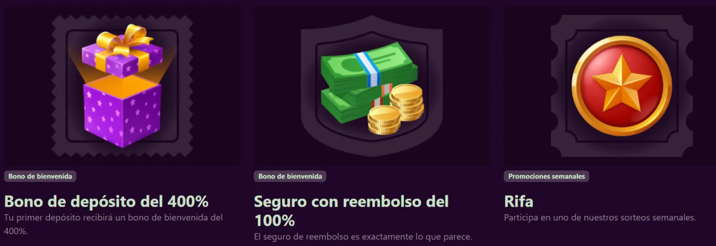 Avantgarde Casino promociones con bono de depósito, reembolso del 100% y rifas semanales